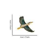 Broche Géométrique Cigogne Volante en Alliage de Zinc Émail Dur, Décoration Vintage Oiseau Naturel pour Sac à Dos, Vêtements d'Extérieur, Bijou Artistique, Cadeau