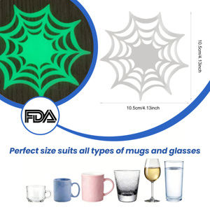 Sous-verres et dessous-de-plat en silicone personnalisés de haute qualité en forme de toile d'araignée, veilleuses décoratives d'Halloween avec logo - Product Image 2