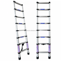 Échelle télescopique rétractable en aluminium, portable, 9 marches, pour la maison, le bureau, les camping-cars et la construction