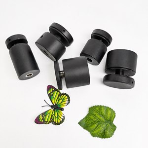 Support de fixation multi-tailles en acier inoxydable noir mat, lot de quatre pièces (hautes, larges, courtes), anti-corrosion, pour garde-corps de balcon et <span class=keywords><strong>viaduc</strong></span> moderne - Product Image 1