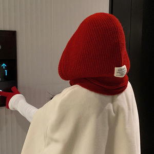 Vente en gros d'écharpe à capuche tricotée d'hiver Chapeau d'hiver à capuche en polaire Cache-cou pour l'extérieur <span class=keywords><strong>Cagoule</strong></span> de ski en polaire coupe-vent - Product Image 3