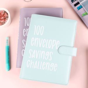 Custom PU Leather Budget Notebook Card Slots 100 Days Book <b>Envelope</b> Challenge Money School Document Presentation Folder - Product Image 3