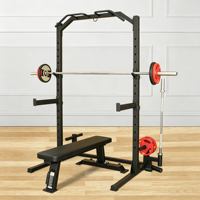 Soporte de Sentadillas Independiente de Diseño Compacto y Multifuncional para Entrenamiento en Garaje y Apartamento