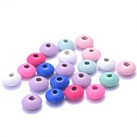 Perles d'abaque en érable colorées de 12 mm, rondes/plates, pour la création de bijoux DIY, accessoires en bois, artisanat, sac OPP Yijian Direct