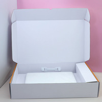 Impresión personalizada de cartón corrugado, caja de correo vacía para ordenador portátil, caja de embalaje para tableta con mango de plástico