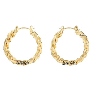 Orecchini a Cerchio E4484 in Lega di Zinco, Design Classico Intrecciato, Gioielli Unisex alla Moda - Product Image 1