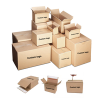 Grandes boîtes en carton brun avec logo de taille personnalisée Emballage en papier kraft Boîte en carton ondulé pliable pour l'expédition