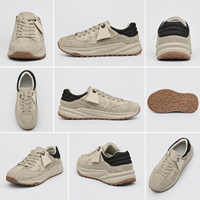 Chaussures de marche décontractées pour hommes à bout large, en microfibre, semelle épaisse, respirantes, légères, avec logo personnalisé
