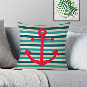 45x45cm Lino Náutico Decorativo Navy Anchor Decor Sea Ocean Blue <span class=keywords><strong>Funda</strong></span> de <span class=keywords><strong>almohada</strong></span> - Product Image 6