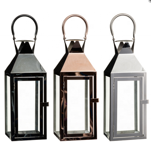 Grande lanterne décorative en verre du Japon avec étain en acier inoxydable pour le camping et la maison en vente pour les occasions de Noël en plein air - Product Image 1