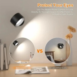 Lampada da Parete <span class=keywords><strong>LED</strong></span> Magnetica Ricaricabile 360° °   Faretto con telecomando wireless a rotazione per l'arredamento di camera da letto e soggiorno - Product Image 6