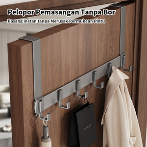 Pano.V Over the Door <b>Hooks</b> Modern Aluminum Door Hanger <b>Hook</b> with 6 <b>Hooks</b> for Hanging Coat Rack <b>Towel</b> Bag Robe Hat Flexible - Product Image 2