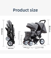 Poussette double en métal légère et pliable pour bébés de 0 à 6 mois, position assise et allongée, compagnon de voyage ultime pour deux