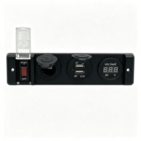 Disjoncteur DC12V 16A, panneau d'alimentation, interrupteur marche/arrêt SPST, prise d'alimentation DC, chargeur USB double, voltmètre numérique pour camping-car, camion, marine