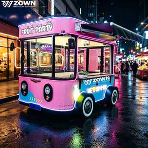 ZOWN Fruit Party Electric Food Truck Pink Blue Neon Lighted Mobile Kitchen with 2-Year Warranty for Street Vending - Product Image 1