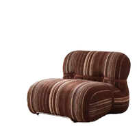 Fauteuil d'appoint minimaliste en tissu rayé avec rembourrage en mousse, fauteuil de loisirs individuel pour chambre à coucher, salon et salle d'exposition