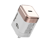Cargador Rápido USB-C PD de 30W Premium, Diseño Metálico Bicolor, Enchufe Estadounidense, Cargador Portátil para Teléfono, Compatible con iPhone y Samsung, Carga Rápida y Segura