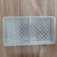 Plateau en plastique PET thermoformé rectangulaire personnalisé pour chocolats, 6 cavités, emballage pour biscuits et mini-gâteaux