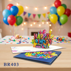 Meilleure Vente : Carte de Vœux Joyeux Anniversaire Faite Main en Papier Découpé 3D, Design Personnalisé, Décoration d'Intérieur, Art de Collection, Viet-craft - Product Image 4