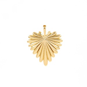 P273 Nouvelle Tendance PVD Plaqué Or 18K Laiton Forme Cœur Feuille Zircon Cristal Rétention de Couleur Pendentif Breloques Bijoux DIY <span class=keywords><strong>pour</strong></span> Femme - Product Image 4