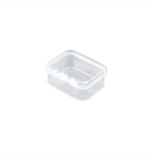 Boîte de rangement rectangulaire en plastique PP transparent, 5x3.5cm, avec couvercle, pour bijoux, organisateur de bureau, petit conteneur transparent - Product Image 2