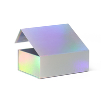Boîte cadeau magnétique pliable holographique personnalisée avec ruban pour vêtements, cosmétiques, produits électroniques
