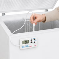 Thermomètre numérique pour réfrigérateur et congélateur avec alarme de température et enregistrement des valeurs maximales et minimales pour réfrigérateur et pièce