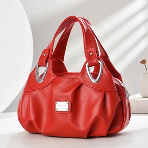 An Ru Shi Women's <b>Shoulder</b> <b>Bag</b> Dumplings Style Large Capacity Black Leather for Everyday Use Summer 2025 - Product Image 2