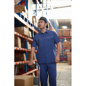 Abito da lavoro da laboratorio estivo da uomo alla moda abito da lavoro a maniche corte traspirante ad asciugatura rapida - Product Image 5