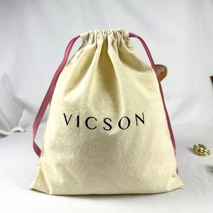 Promotion Customized Organic Cotton <b>Drawstring</b> Shopping Bag Reusable Cotton Storage Bag Cotton Jewelry <b>Pouches</b> With Silk Ribbon - Product Image 2