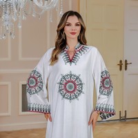 Abaya de mariage Loveda Middle East Apparel Dubaï, manches longues brodées, coupe droite, longueur ras du sol, été/automne/printemps
