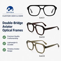 Montures optiques en acétate Navigator, monture plate à double pont, lunettes de vue pour femmes et hommes