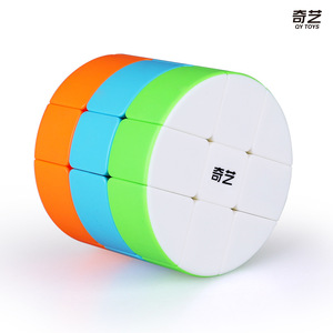 Cubo de Rubik cilíndrico Qiyi 3x3, rompecabezas de disco redondo de color sólido, juguete educativo para niños de 8 a 13 años - Product Image 4