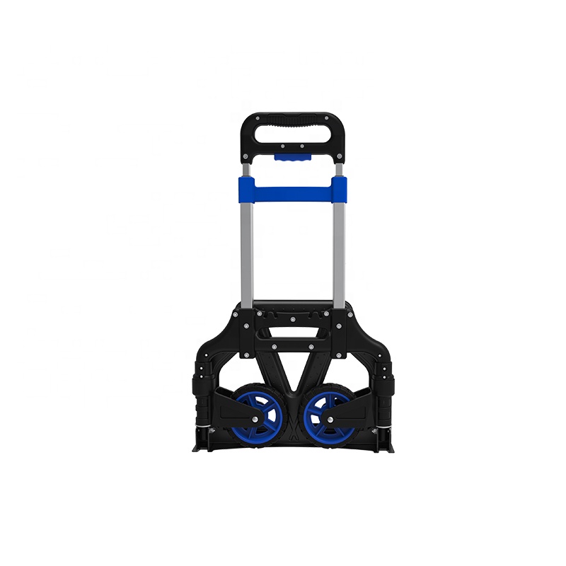 Warehouse Aluminium Folding Luggage Cart Portable Hand Trolley 60KG Load Hand Truck With Two-wheel