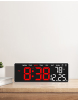 Nouveau produit en gros, horloge numérique de table LED multifonctionnelle, luminosité réglable, minuterie, alarme, décoration de la maison, bureau