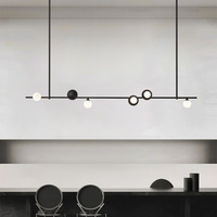 Lustre de table à thé moderne et créatif, suspension simple avec ampoules en verre longues, lampe de plafond