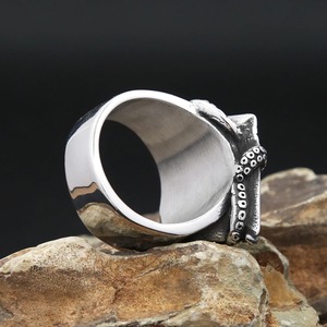 yunnique Horus Eye Octopus Pyramid <b>Ring</b> Men's <b>Titanium</b> Steel Jewelry Gift Size 7 8 9 10 11 12 13 - Product Image 4