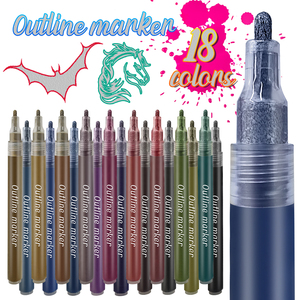<span class=keywords><strong>Pennarelli</strong></span> Metallici KHY a Base d'Acqua <span class=keywords><strong>con</strong></span> Doppia Linea Glitterata, Penne Autocontornanti <span class=keywords><strong>con</strong></span> Punte Glitterate e Metalliche per Biglietti d'Auguri e Lavoretti Artigianali - Product Image 2