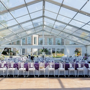 Grande Tente de Réception Blanche à Structure Géométrique pour Location Événementielle, Fêtes et Cérémonies de Mariage - Product Image 1