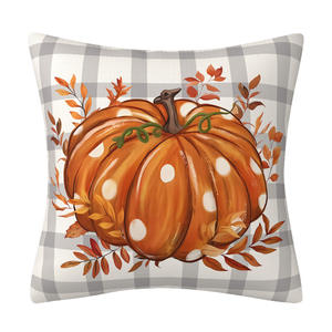 Housse de coussin en feuille d'érable de citrouille carrée de haute qualité Design peint pour la maison pour Thanksgiving automne taies d'oreiller housses de coussin - Product Image 3