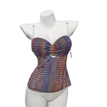 Women's Plus Size Summer Strapless Tank Top Allover Print Twist Front Tube Top Corset