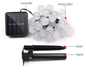 Guirnalda de Luces Solares para Exterior Impermeables 30 LED tipo Hada Luces Decorativas de Bola de Cristal de Burbuja - Product Image 6