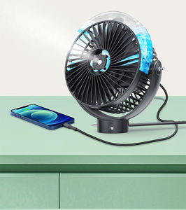 Wholesale Rechargeable LED Light 3 Blades Magnetic Desk <b>Misting</b> <b>Fan</b> Portable Table <b>Fan</b> 12000mAh - Product Image 5
