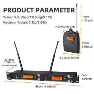 หูฟังมอนิเตอร์ไร้สายแบบ 2 ช่องสัญญาณ รุ่น Professional TX2 สำหรับการแสดงบนเวที - Product Image 6