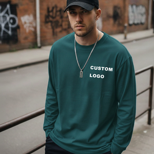 W50001ストリートウェアコットン軽量スウェットシャツOネックブランク無地カスタムロゴトレーニングジム特大プルオーバーパーカーTシャツ - Product Image 2