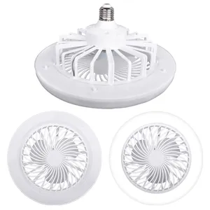 AC 85-265V süper parlak tavan ayarlanabilir üç yaprak E27 Fan 24W 10000K LED lamba Fan Led ampul aydınlatma