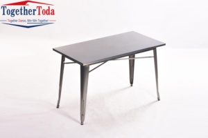 Juegos de muebles sencillos y modernos para <span class=keywords><strong>restaurante</strong></span>, gran oferta de sillas y mesas de madera de Metal de estilo industrial para comida rápida, cafetería, Bar - Product Image 2