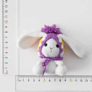 Nouveau produit viral : Porte-clés lumineux 3D écologique en forme de poupée de lapin à longues oreilles, tissée, style <span class=keywords><strong>grand</strong></span>-mère, Mengxiaoya - Product Image 2
