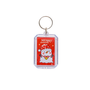 Christmas Themed Acrylic Keychain <b>Cartoon</b> Santa Snowman Portable Key Ring Decoration Gift For Students <b>Backpack</b> DIY Pendant - Product Image 4