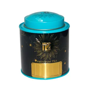 High quality stackable tea caddy custom airtight double lids 50g black tea tin can